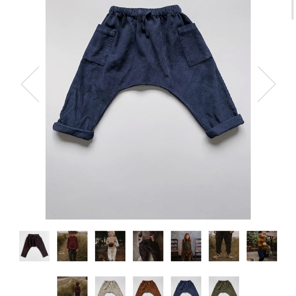 THE CORDUROY HAREM TROUSER indigo  THE SIMPLE FOLK organic cotton cord